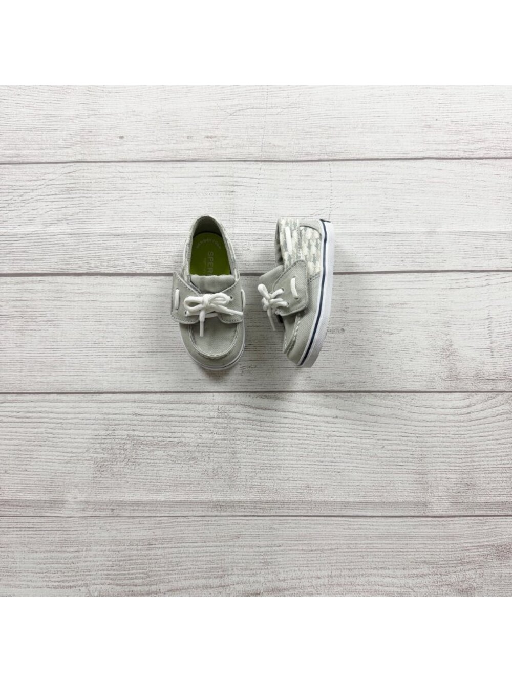 Sperry Baby Toddler Boys Memory Foam Grey Boat Shoes Casual Slip On Comfort US 4